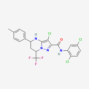 3-chloro-N-(2,5-dichlorophenyl)-5-(4-methylphenyl)-7-(trifluoromethyl)-4,5,6,7-tetrahydropyrazolo[1,5-a]pyrimidine-2-carboxamide