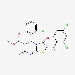 methyl (2E)-5-(2-chlorophenyl)-2-(2,4-dichlorobenzylidene)-7-methyl-3-oxo-2,3-dihydro-5H-[1,3]thiazolo[3,2-a]pyrimidine-6-carboxylate