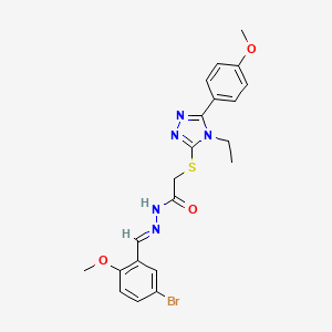 N'-[(E)-(5-bromo-2-methoxyphenyl)methylidene]-2-{[4-ethyl-5-(4-methoxyphenyl)-4H-1,2,4-triazol-3-yl]sulfanyl}acetohydrazide