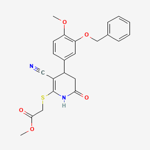 Methyl ({4-[3-(benzyloxy)-4-methoxyphenyl]-3-cyano-6-oxo-1,4,5,6-tetrahydropyridin-2-yl}sulfanyl)acetate