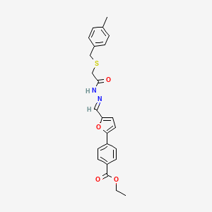 ethyl 4-{5-[(E)-(2-{[(4-methylbenzyl)sulfanyl]acetyl}hydrazinylidene)methyl]furan-2-yl}benzoate