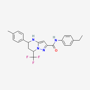 N-(4-ethylphenyl)-5-(4-methylphenyl)-7-(trifluoromethyl)-4,5,6,7-tetrahydropyrazolo[1,5-a]pyrimidine-2-carboxamide