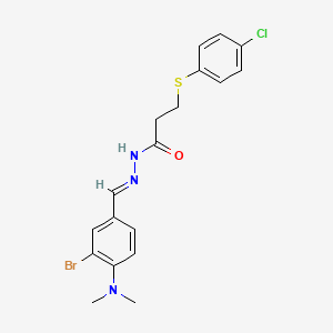 N'-[(E)-[3-Bromo-4-(dimethylamino)phenyl]methylidene]-3-[(4-chlorophenyl)sulfanyl]propanehydrazide