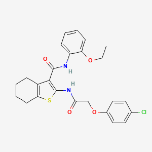 molecular formula C25H25ClN2O4S B11665269 2-[2-(4-chlorophenoxy)acetamido]-N-(2-ethoxyphenyl)-4,5,6,7-tetrahydro-1-benzothiophene-3-carboxamide 