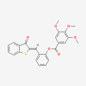 molecular formula C25H20O6S B11665270 2-[(Z)-(3-oxo-1-benzothiophen-2(3H)-ylidene)methyl]phenyl 3,4,5-trimethoxybenzoate 