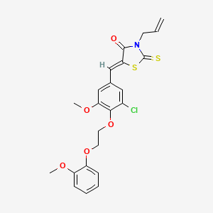 (5Z)-5-{3-chloro-5-methoxy-4-[2-(2-methoxyphenoxy)ethoxy]benzylidene}-3-(prop-2-en-1-yl)-2-thioxo-1,3-thiazolidin-4-one