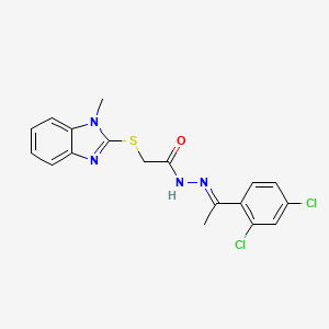 N'-[(1E)-1-(2,4-dichlorophenyl)ethylidene]-2-[(1-methyl-1H-benzimidazol-2-yl)sulfanyl]acetohydrazide