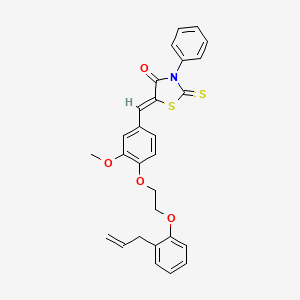 (5Z)-5-(3-methoxy-4-{2-[2-(prop-2-en-1-yl)phenoxy]ethoxy}benzylidene)-3-phenyl-2-thioxo-1,3-thiazolidin-4-one