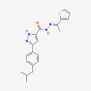 3-[4-(2-methylpropyl)phenyl]-N'-[(1E)-1-(thiophen-2-yl)ethylidene]-1H-pyrazole-5-carbohydrazide