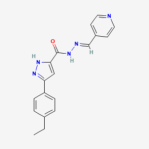 3-(4-ethylphenyl)-N'-[(E)-4-pyridinylmethylidene]-1H-pyrazole-5-carbohydrazide