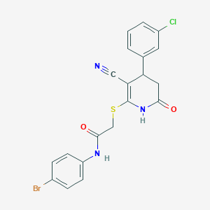 N-(4-bromophenyl)-2-{[4-(3-chlorophenyl)-3-cyano-6-oxo-1,4,5,6-tetrahydropyridin-2-yl]sulfanyl}acetamide