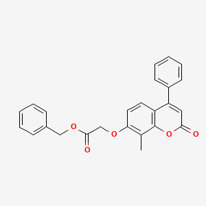 molecular formula C25H20O5 B11665302 benzyl [(8-methyl-2-oxo-4-phenyl-2H-chromen-7-yl)oxy]acetate 