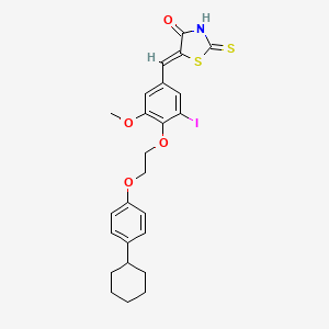 (5Z)-5-{4-[2-(4-cyclohexylphenoxy)ethoxy]-3-iodo-5-methoxybenzylidene}-2-thioxo-1,3-thiazolidin-4-one