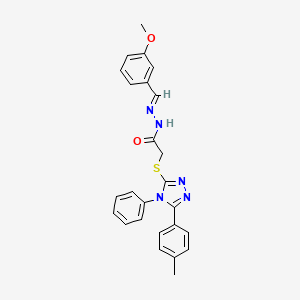 molecular formula C25H23N5O2S B11665353 N'-[(E)-(3-methoxyphenyl)methylidene]-2-{[5-(4-methylphenyl)-4-phenyl-4H-1,2,4-triazol-3-yl]sulfanyl}acetohydrazide 