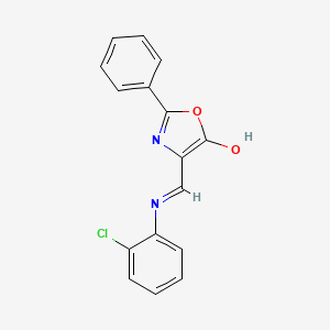 Oxazol-5(4H)-one, 4-(2-chlorophenylamino)methylene-2-phenyl-