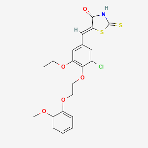 (5Z)-5-{3-chloro-5-ethoxy-4-[2-(2-methoxyphenoxy)ethoxy]benzylidene}-2-thioxo-1,3-thiazolidin-4-one