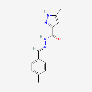 molecular formula C13H14N4O B11665373 3-methyl-N'-[(E)-(4-methylphenyl)methylidene]-1H-pyrazole-5-carbohydrazide 