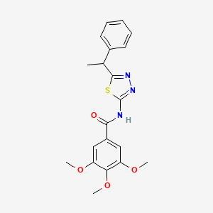 3,4,5-trimethoxy-N-[5-(1-phenylethyl)-1,3,4-thiadiazol-2-yl]benzamide