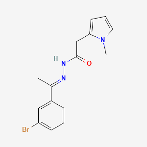 (E)-N'-(1-(3-bromophenyl)ethylidene)-2-(1-methyl-1H-pyrrol-2-yl)acetohydrazide