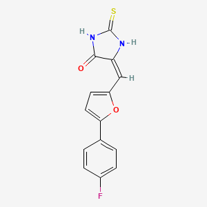 (5E)-5-{[5-(4-fluorophenyl)furan-2-yl]methylidene}-2-thioxoimidazolidin-4-one