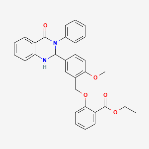 Ethyl 2-{[2-methoxy-5-(4-oxo-3-phenyl-1,2,3,4-tetrahydroquinazolin-2-yl)benzyl]oxy}benzoate