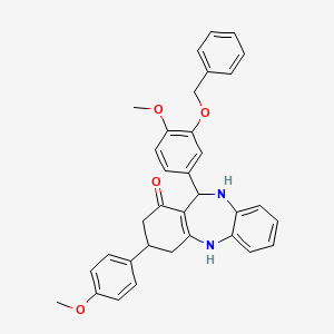 11-[3-(benzyloxy)-4-methoxyphenyl]-3-(4-methoxyphenyl)-2,3,4,5,10,11-hexahydro-1H-dibenzo[b,e][1,4]diazepin-1-one