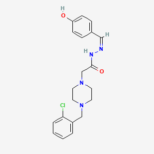 molecular formula C20H23ClN4O2 B11665498 2-{4-[(2-Chlorophenyl)methyl]piperazin-1-YL}-N'-[(Z)-(4-hydroxyphenyl)methylidene]acetohydrazide 