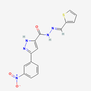 3-(3-Nitrophenyl)-N'-(thiophen-2-ylmethylene)-1H-pyrazole-5-carbohydrazide