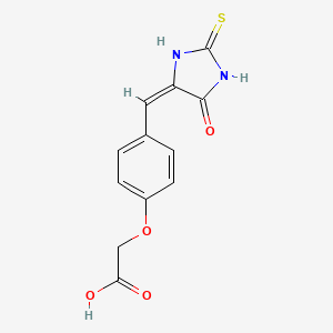 {4-[(E)-(5-oxo-2-thioxoimidazolidin-4-ylidene)methyl]phenoxy}acetic acid