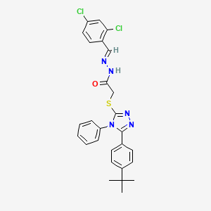 2-{[5-(4-tert-butylphenyl)-4-phenyl-4H-1,2,4-triazol-3-yl]sulfanyl}-N'-[(E)-(2,4-dichlorophenyl)methylidene]acetohydrazide