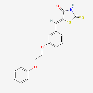 molecular formula C18H15NO3S2 B11665561 (5Z)-5-[3-(2-phenoxyethoxy)benzylidene]-2-thioxo-1,3-thiazolidin-4-one 