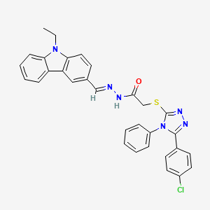 2-{[5-(4-Chlorophenyl)-4-phenyl-4H-1,2,4-triazol-3-YL]sulfanyl}-N'-[(E)-(9-ethyl-9H-carbazol-3-YL)methylidene]acetohydrazide