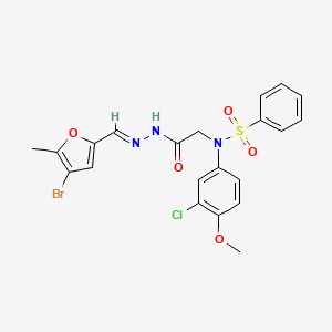 N-({N'-[(E)-(4-Bromo-5-methylfuran-2-YL)methylidene]hydrazinecarbonyl}methyl)-N-(3-chloro-4-methoxyphenyl)benzenesulfonamide