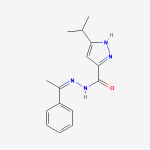 N'-[(1Z)-1-phenylethylidene]-3-(propan-2-yl)-1H-pyrazole-5-carbohydrazide