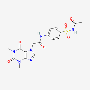 N-[4-(acetylsulfamoyl)phenyl]-2-(1,3-dimethyl-2,6-dioxo-1,2,3,6-tetrahydro-7H-purin-7-yl)acetamide