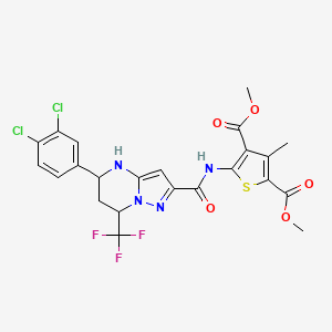 Dimethyl 5-({[5-(3,4-dichlorophenyl)-7-(trifluoromethyl)-4,5,6,7-tetrahydropyrazolo[1,5-a]pyrimidin-2-yl]carbonyl}amino)-3-methylthiophene-2,4-dicarboxylate