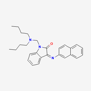 molecular formula C27H31N3O B11665636 (3Z)-1-[(dibutylamino)methyl]-3-(naphthalen-2-ylimino)-1,3-dihydro-2H-indol-2-one 