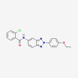 molecular formula C21H17ClN4O2 B11665639 2-chloro-N-[2-(4-ethoxyphenyl)-2H-benzotriazol-5-yl]benzamide 