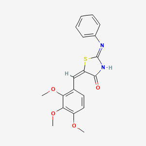 (2E,5E)-2-(phenylimino)-5-(2,3,4-trimethoxybenzylidene)-1,3-thiazolidin-4-one