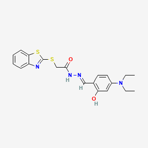 molecular formula C20H22N4O2S2 B11665655 2-(1,3-benzothiazol-2-ylsulfanyl)-N'-{(E)-[4-(diethylamino)-2-hydroxyphenyl]methylidene}acetohydrazide 