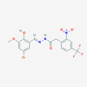 N'-[(E)-(5-bromo-2-hydroxy-3-methoxyphenyl)methylidene]-2-[2-nitro-4-(trifluoromethyl)phenyl]acetohydrazide