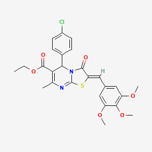 ethyl (2Z)-5-(4-chlorophenyl)-7-methyl-3-oxo-2-(3,4,5-trimethoxybenzylidene)-2,3-dihydro-5H-[1,3]thiazolo[3,2-a]pyrimidine-6-carboxylate