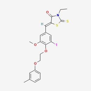 (5Z)-3-ethyl-5-{3-iodo-5-methoxy-4-[2-(3-methylphenoxy)ethoxy]benzylidene}-2-thioxo-1,3-thiazolidin-4-one