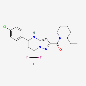 [5-(4-Chlorophenyl)-7-(trifluoromethyl)-4,5,6,7-tetrahydropyrazolo[1,5-a]pyrimidin-2-yl](2-ethylpiperidin-1-yl)methanone