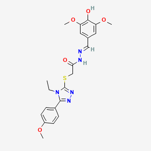 2-{[4-ethyl-5-(4-methoxyphenyl)-4H-1,2,4-triazol-3-yl]sulfanyl}-N'-[(E)-(4-hydroxy-3,5-dimethoxyphenyl)methylidene]acetohydrazide