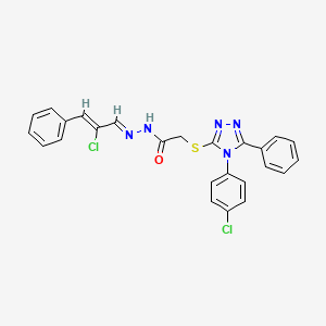 molecular formula C25H19Cl2N5OS B11665776 2-{[4-(4-chlorophenyl)-5-phenyl-4H-1,2,4-triazol-3-yl]sulfanyl}-N'-[(1E,2Z)-2-chloro-3-phenylprop-2-en-1-ylidene]acetohydrazide 