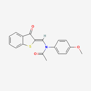 molecular formula C18H15NO3S B11665780 N-(4-methoxyphenyl)-N-[(Z)-(3-oxo-1-benzothiophen-2(3H)-ylidene)methyl]acetamide 