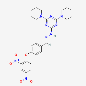 2-{(2E)-2-[4-(2,4-dinitrophenoxy)benzylidene]hydrazinyl}-4,6-di(piperidin-1-yl)-1,3,5-triazine