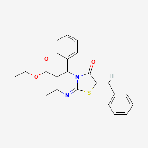 ethyl (2Z)-2-benzylidene-7-methyl-3-oxo-5-phenyl-2,3-dihydro-5H-[1,3]thiazolo[3,2-a]pyrimidine-6-carboxylate