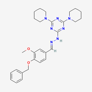 2-{(2E)-2-[4-(benzyloxy)-3-methoxybenzylidene]hydrazinyl}-4,6-di(piperidin-1-yl)-1,3,5-triazine